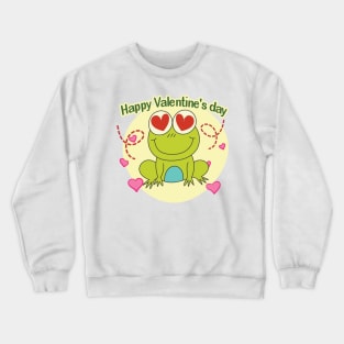 Happy Valentine S Day Frog, Crewneck Sweatshirt